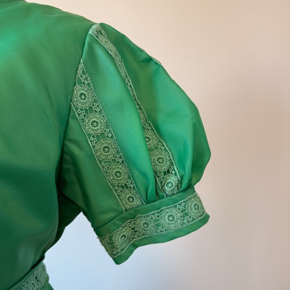 Vintage 60s emerald/kelly green maxi dress 💚 - Picture 6 of 8